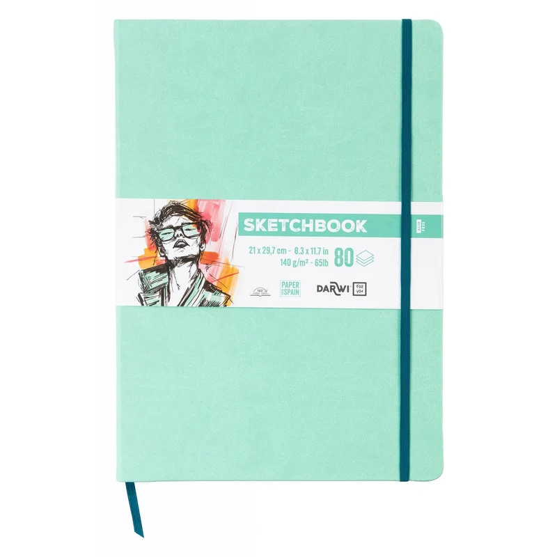 Sketchbook DARWI Per te Verde Menta A4, 140 g/m² – 80 Fogli