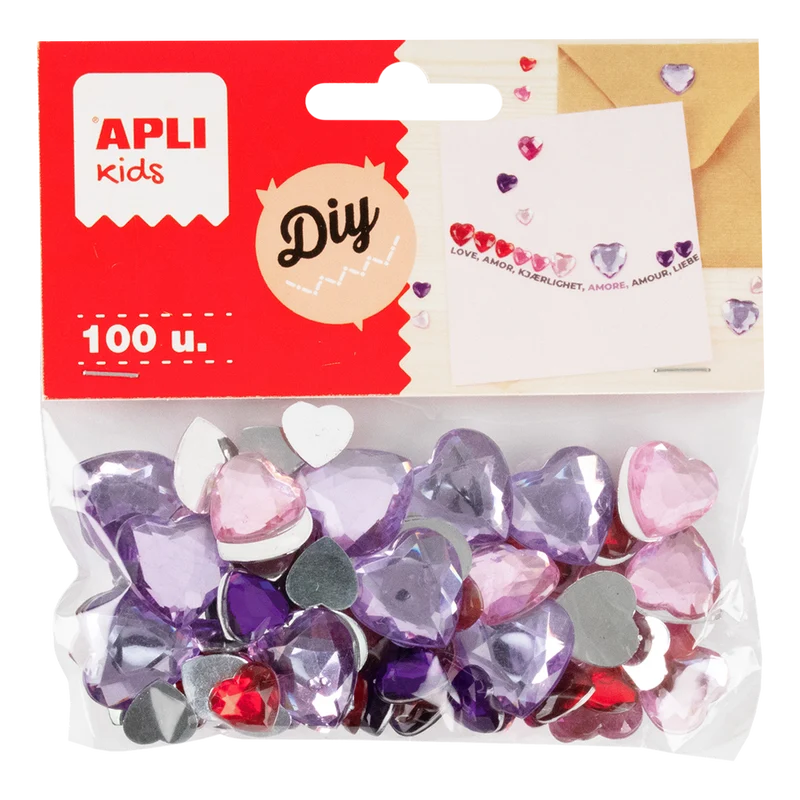 APLI dekoračné akrylové kamienky 100 ks, mix veľkostí a farieb