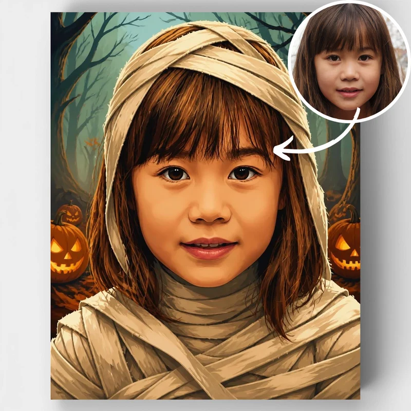 Enchanted Forest Mummy - Custom Paint by Numbers Kit