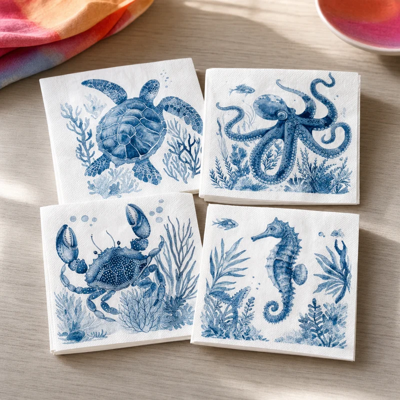 Salvete za decoupage s motivom morskih životinja