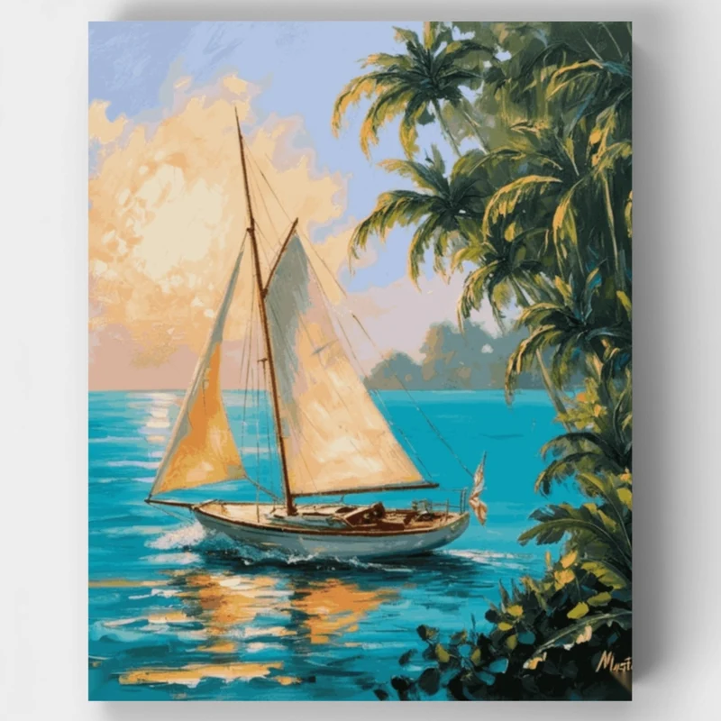 Vintage Sailboat - Paint by Numbers Kit