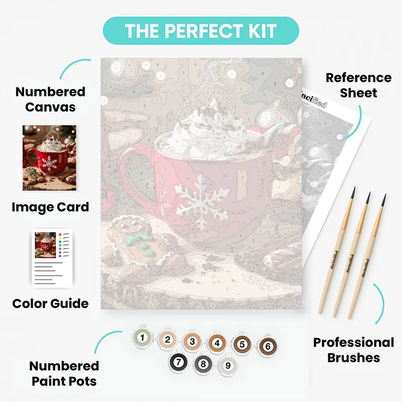 Cozy Christmas Hot Chocolate - Paint by Numbers Kit