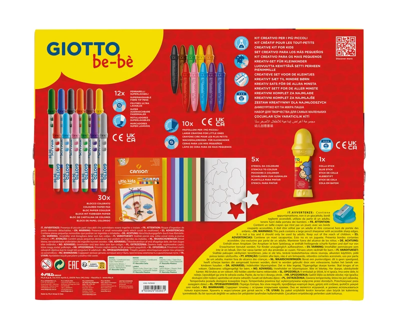 Set creativo per bambini GIOTTO be-bè Little Creations 58 pz