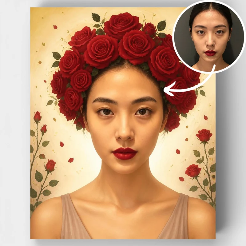 Scarlet Whispers - Custom Paint by Numbers Kit