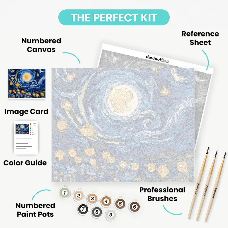 Modern Starry Night - Paint by Numbers Kit