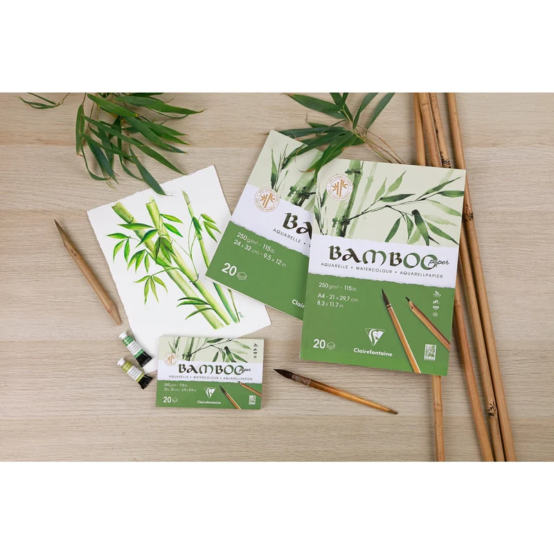 Μπλοκ ακουαρέλας CLAIREFONTAINE Bamboo CP 250 g/m² – 20 φύλλα