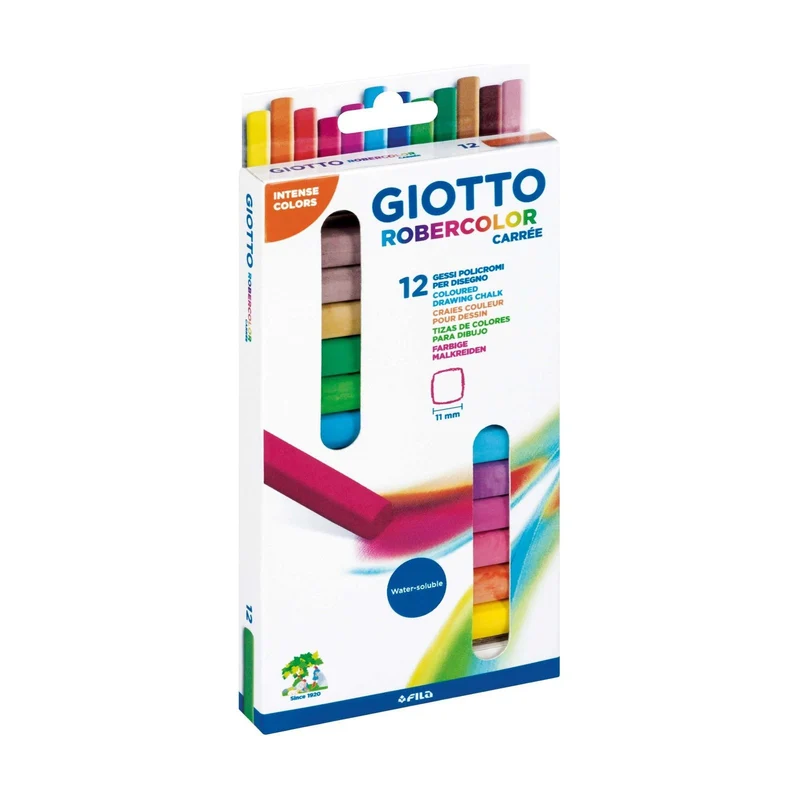 GIOTTO Robercolor Carré staubfreie Kreide eckig bunt 12 Stk.