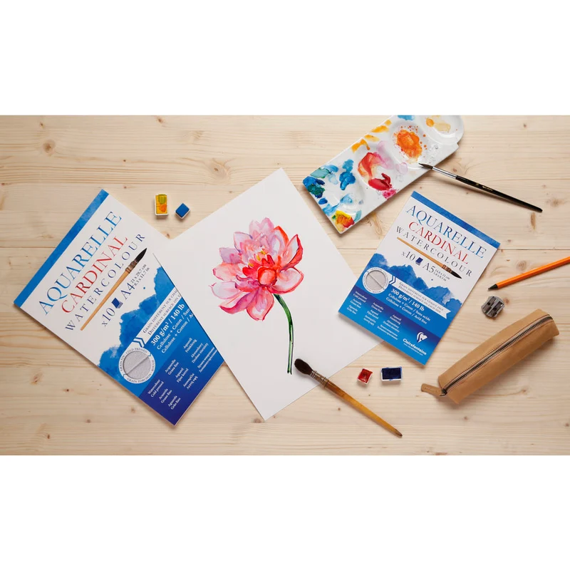 Blocco per acquerello Clairefontaine Cardinal 300 g/m² – 10 fogli