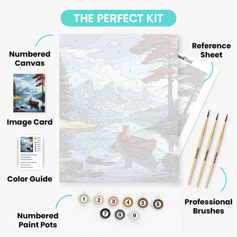 Serene Cat Adventure - Paint by Numbers Kit