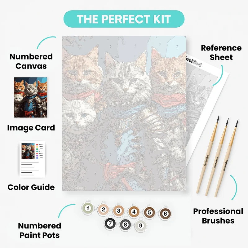 Noble Knight Cats - Paint by Numbers Kit