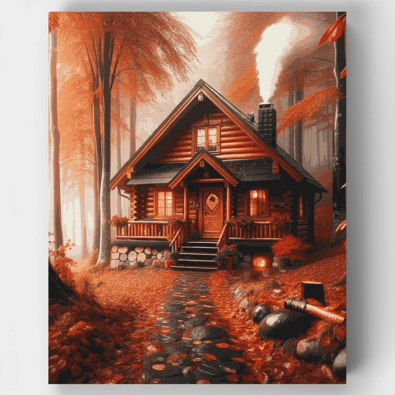 Autumn Whisper Cabin - Paint by Numbers Kit