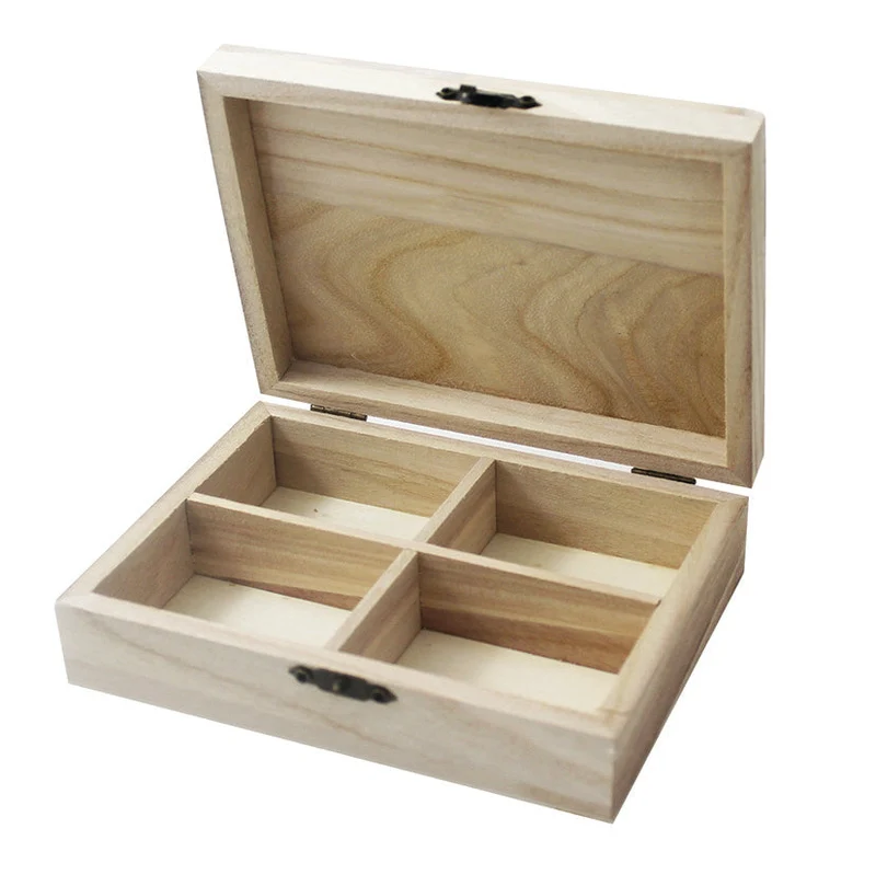 Дървена кутия с 4 отделения Pentart 14 x 10 x 3.5 см