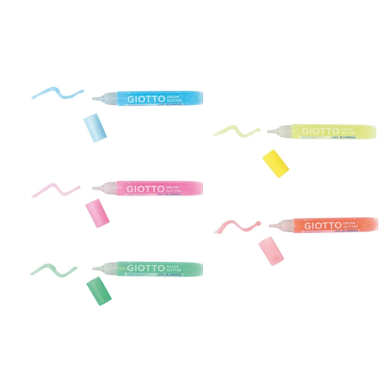 Блестящо лепило GIOTTO Glitter Glue неонови цветове 5 x 10 g