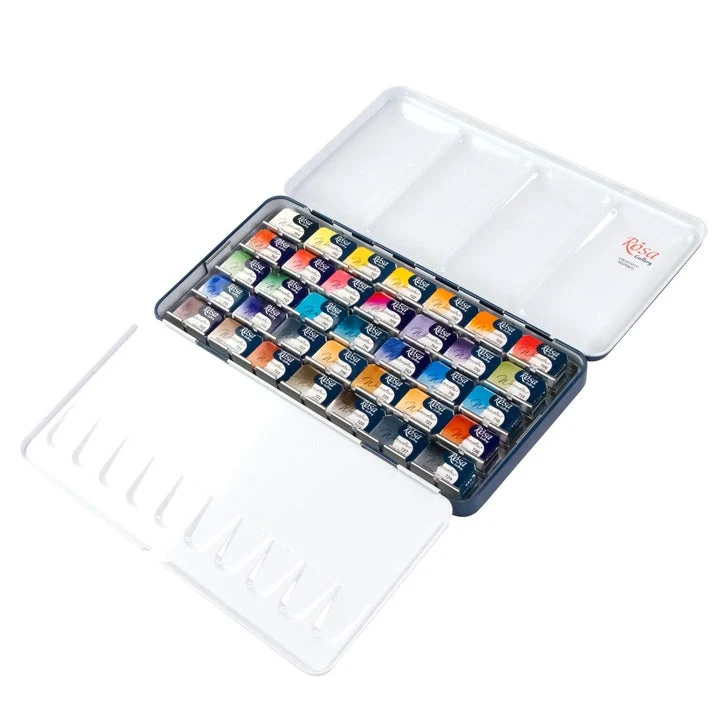 ROSA GALLERY Watercolor Set "Classic", Metal Case, 35 Colors, Full Pans