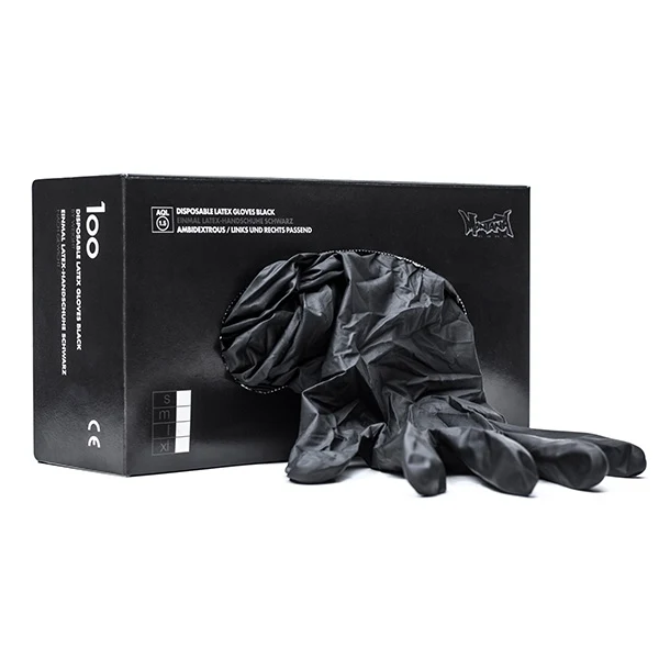 Montana - Black Latex Gloves Size XL Box of 100