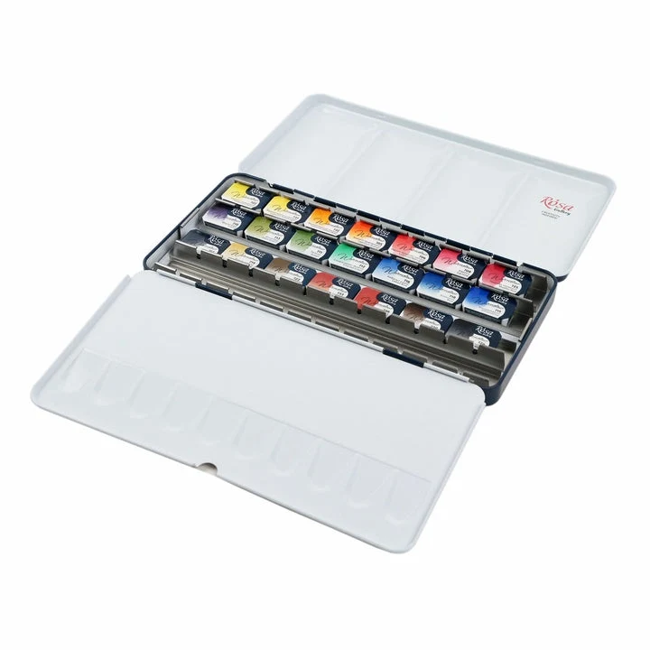 ROSA GALLERY Classic Watercolor Set, Metal Case, 21 Colors, Full Pans