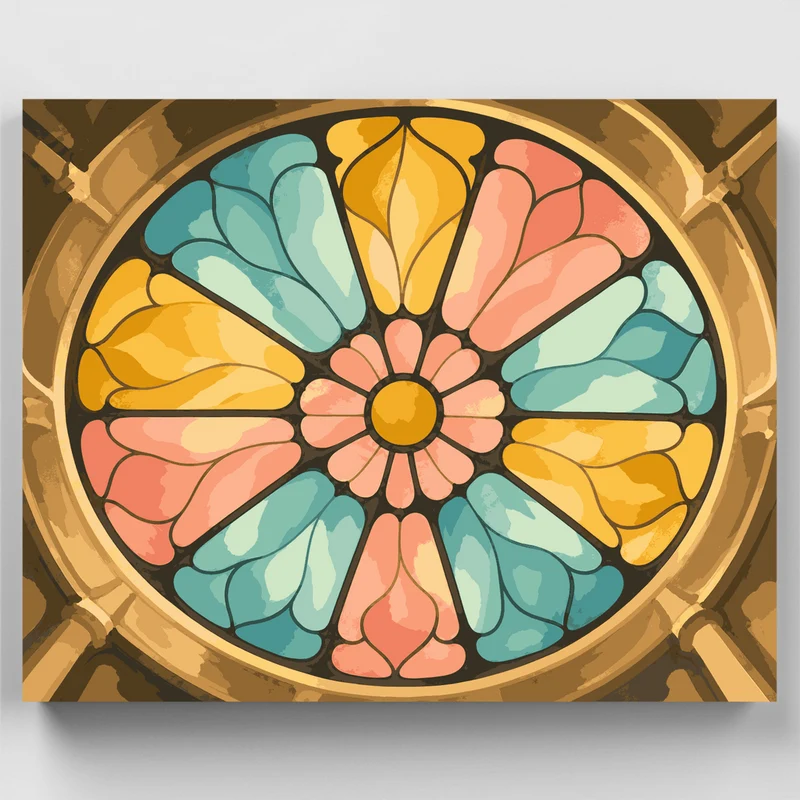 Rose Window Bloom - Paint by Numbers Kit