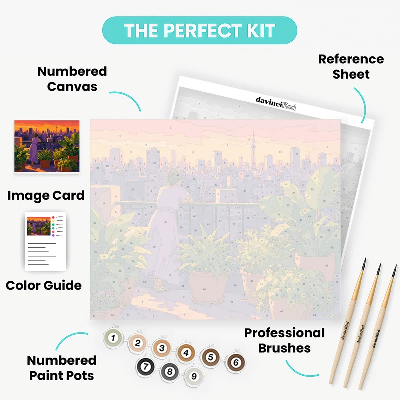 Rooftop Garden Sunset - Paint by Numbers Kit
