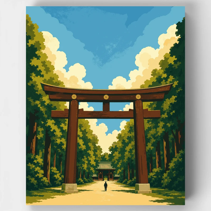 Forest Torii Gate - Paint by Numbers Kit