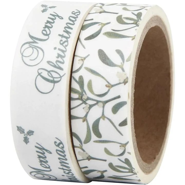 Set of Washi Tapes Mistletoe and Merry Christmas
