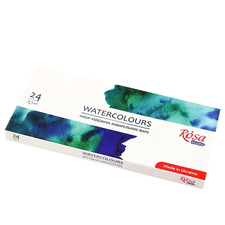 ROSA STUDIO Watercolor Set, 24 x 2.5 ml, Full Pans, Cardboard