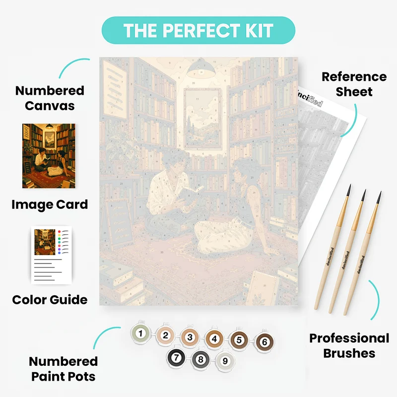 Bookstore Floor Reading - Paint by Numbers Kit