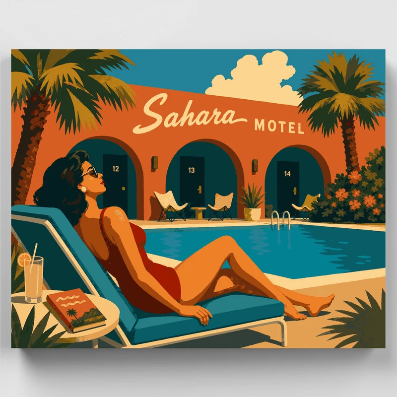 Poolside at Sahara - Paint by Numbers Kit