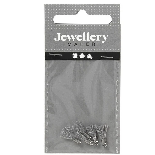 Create Craft - Cotton Tassel 1cm 5pieces Grey
