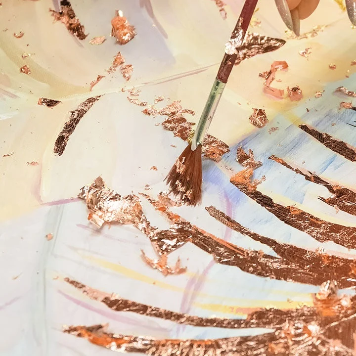 Rose Gold Metallic Gilding Leaves, 14 x 13 cm, 100 Sheets