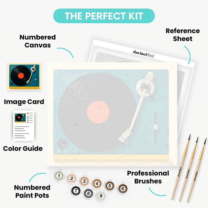 Retro Record Player - Paint by Numbers Kit