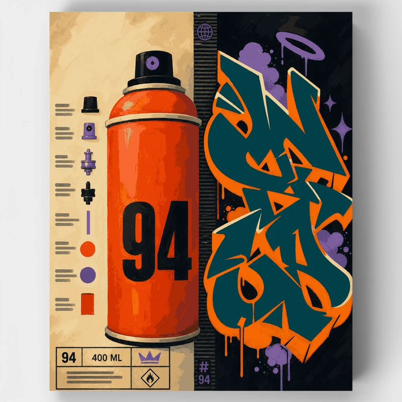 Orange Spray Can 94 - Paint by Numbers Kit