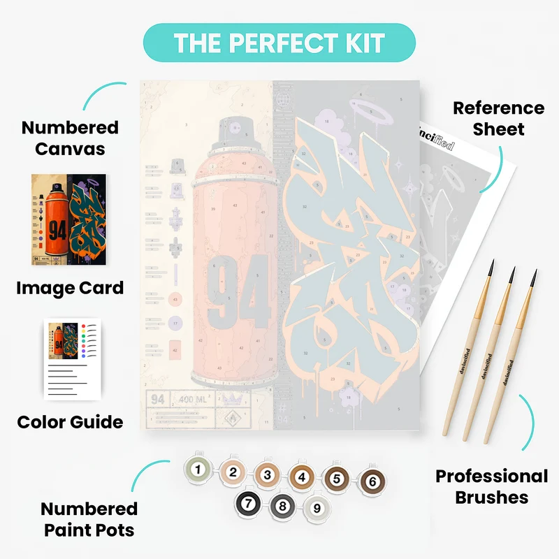 Orange Spray Can 94 - Paint by Numbers Kit