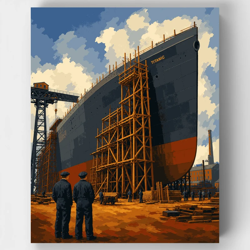 Titanic Under Construction - Paint by Numbers Kit