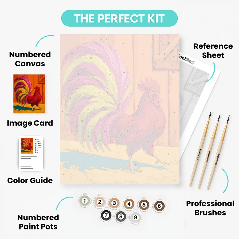 Funky Barn Rooster - Paint by Numbers Kit