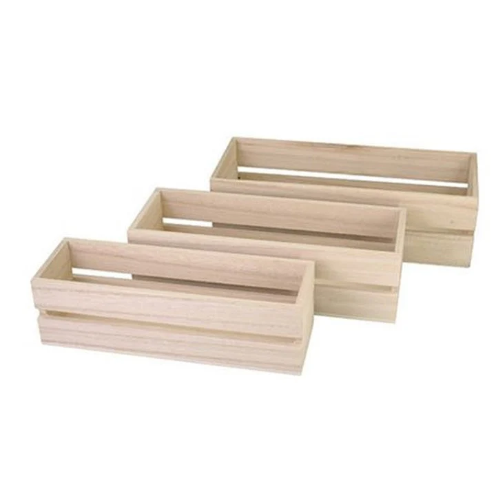 Set of Three Wooden Boxes for Decorating