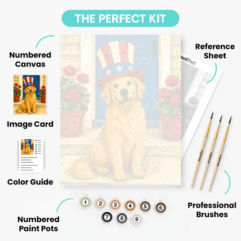 Patriotic Pup - Paint by Numbers Kit
