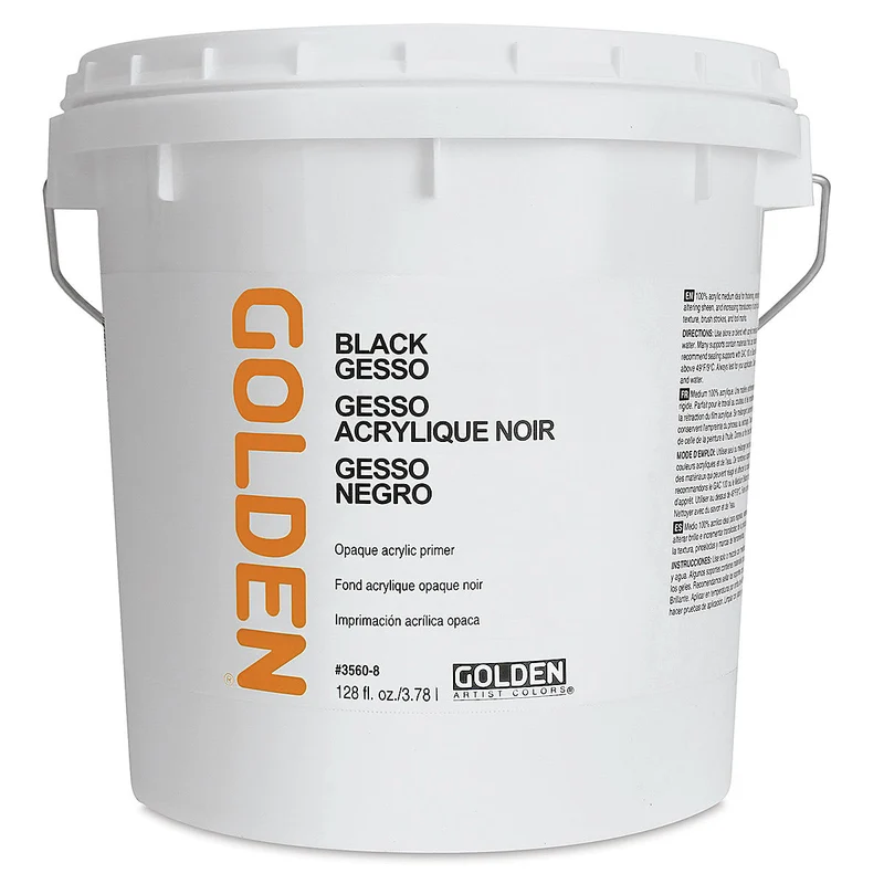Черен акрилен грунд GOLDEN Black Gesso