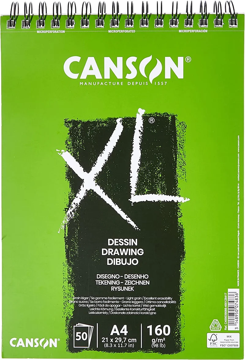 Album da disegno Canson XL Dessin A4 160 g/m² 50 fogli con spirale