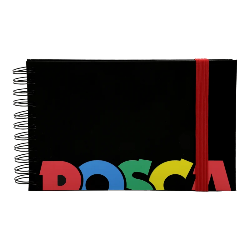 Posca Skizzenbuch, schwarz, A5, Mix aus 3 Papierfarben