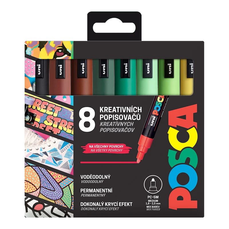 Set markera Posca PC-5M EARTH, 1,8 – 2,5 mm – 8 kom