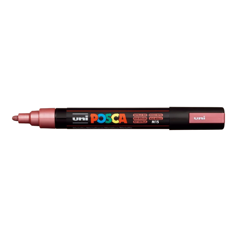 Pennarello Posca PC-5M, 1,8 – 2,5 mm, rosso metallizzato (M15)