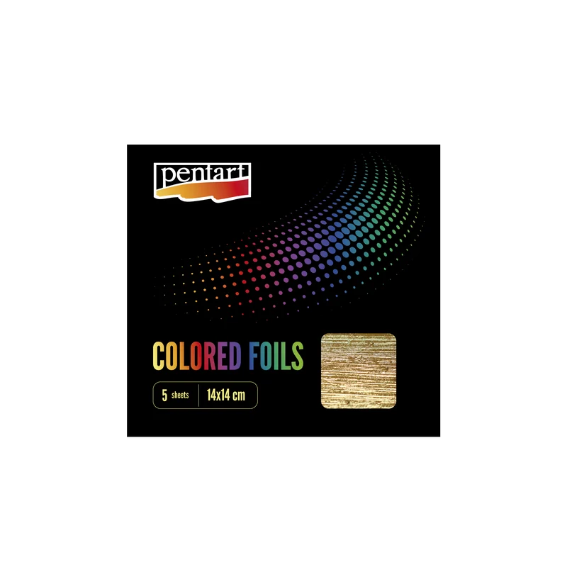 Fogli di lamina decorativa colorata Pentart 14 x 14 cm – 5 pz