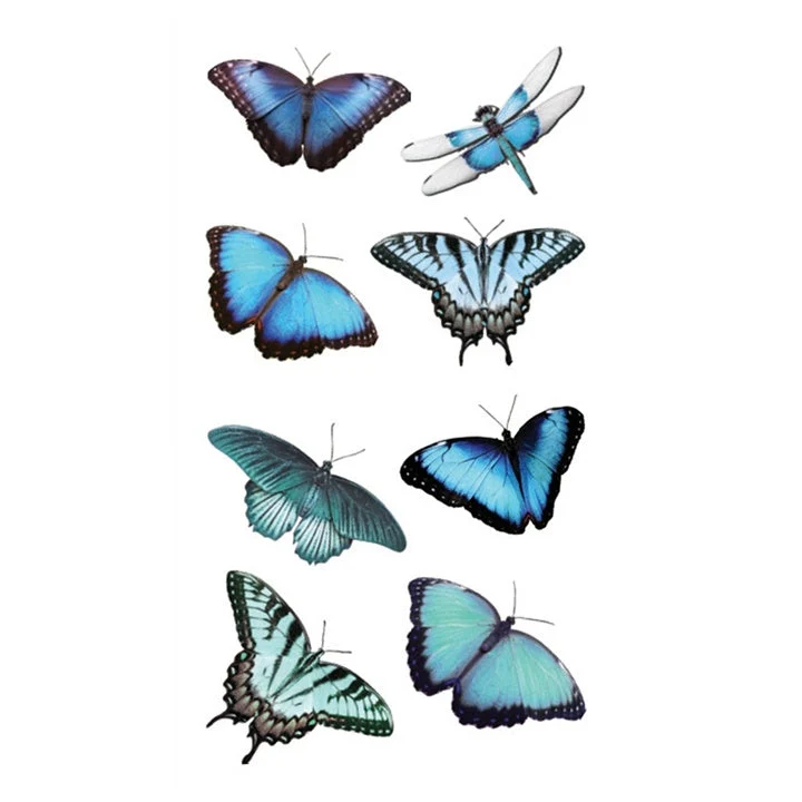 Transparent PVC Stickers | Butterflies, Set of 15