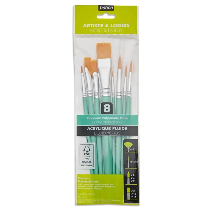Pebeo Synthetic Brush Set of 8