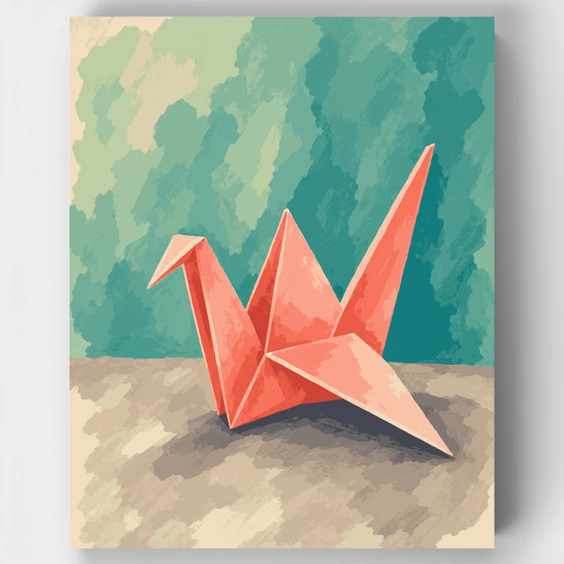 Coral Paper Crane - Paint by Numbers Kit