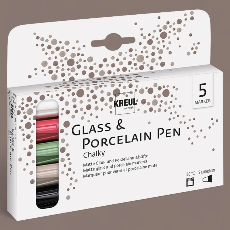 Kreul Glass & Porzellan 5er-Pack Chalky