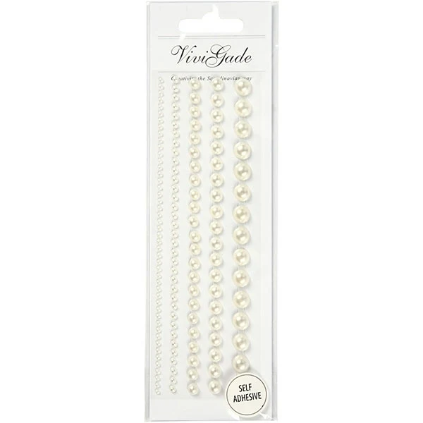 Create Craft - Half Pearls 2-8mm 140assorted White