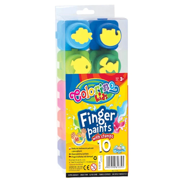 Colorino Finger Paints with Stamps 10x10 ml