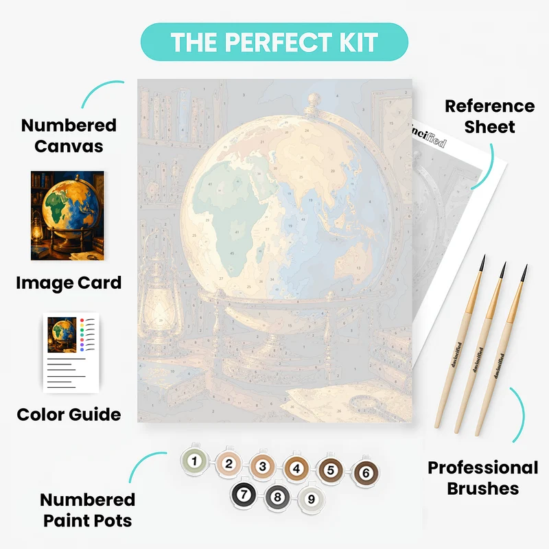 Globe by Lantern Light - Paint by Numbers Kit