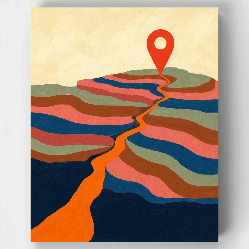 Winding Path to Destination - Paint by Numbers Kit